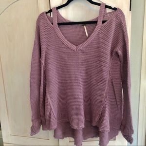 Free people cold shoulder thermal sweater